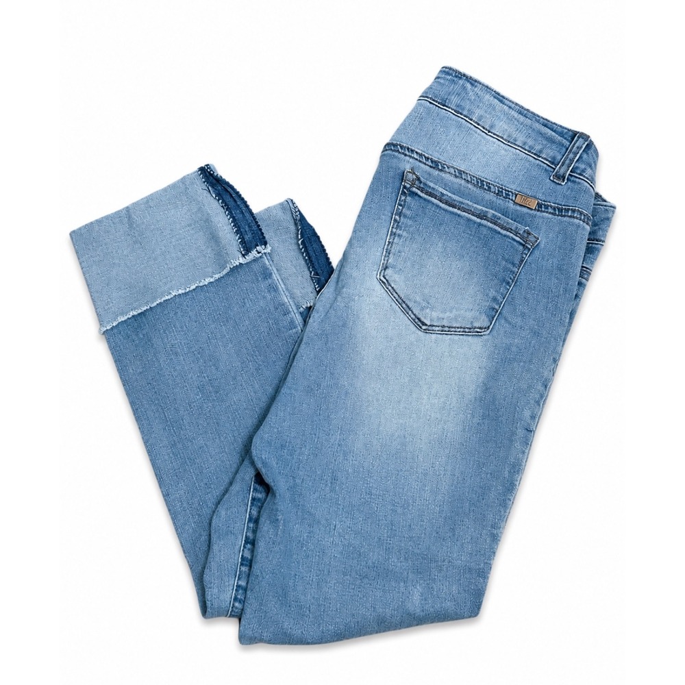 1822 Denim Taylor Cuffed Crop Jeans Women's Size 10 Light Wash Stretch Denim